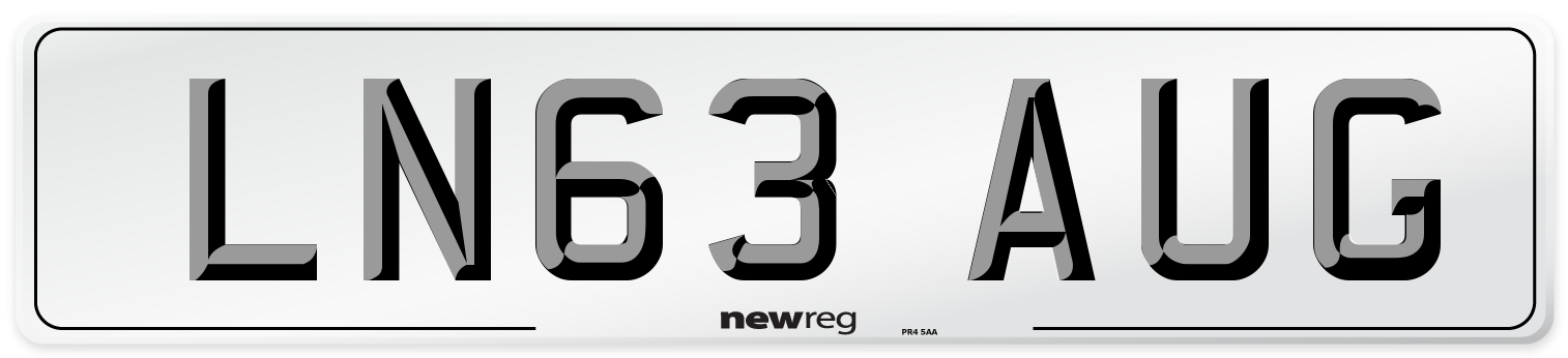 LN63 AUG Number Plate from New Reg